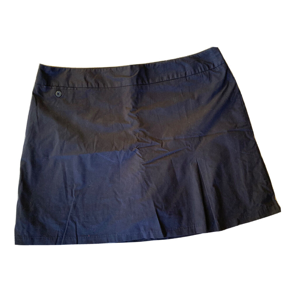 Dockers Skirt Size 14 Mini Black Front Pleats Casual Beach Summer Plus Womens